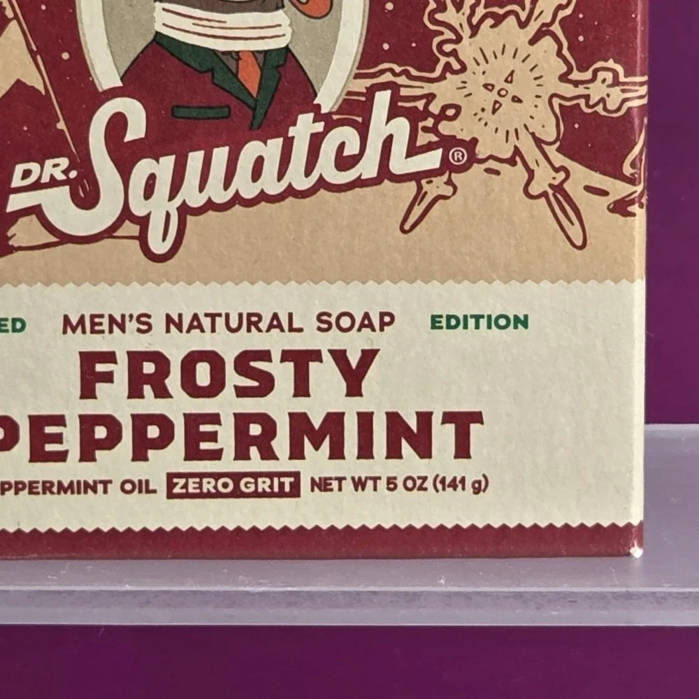 Dr Squatch Natural Soap Mens 5oz Frosty Peppermint Limited Edition Holiday